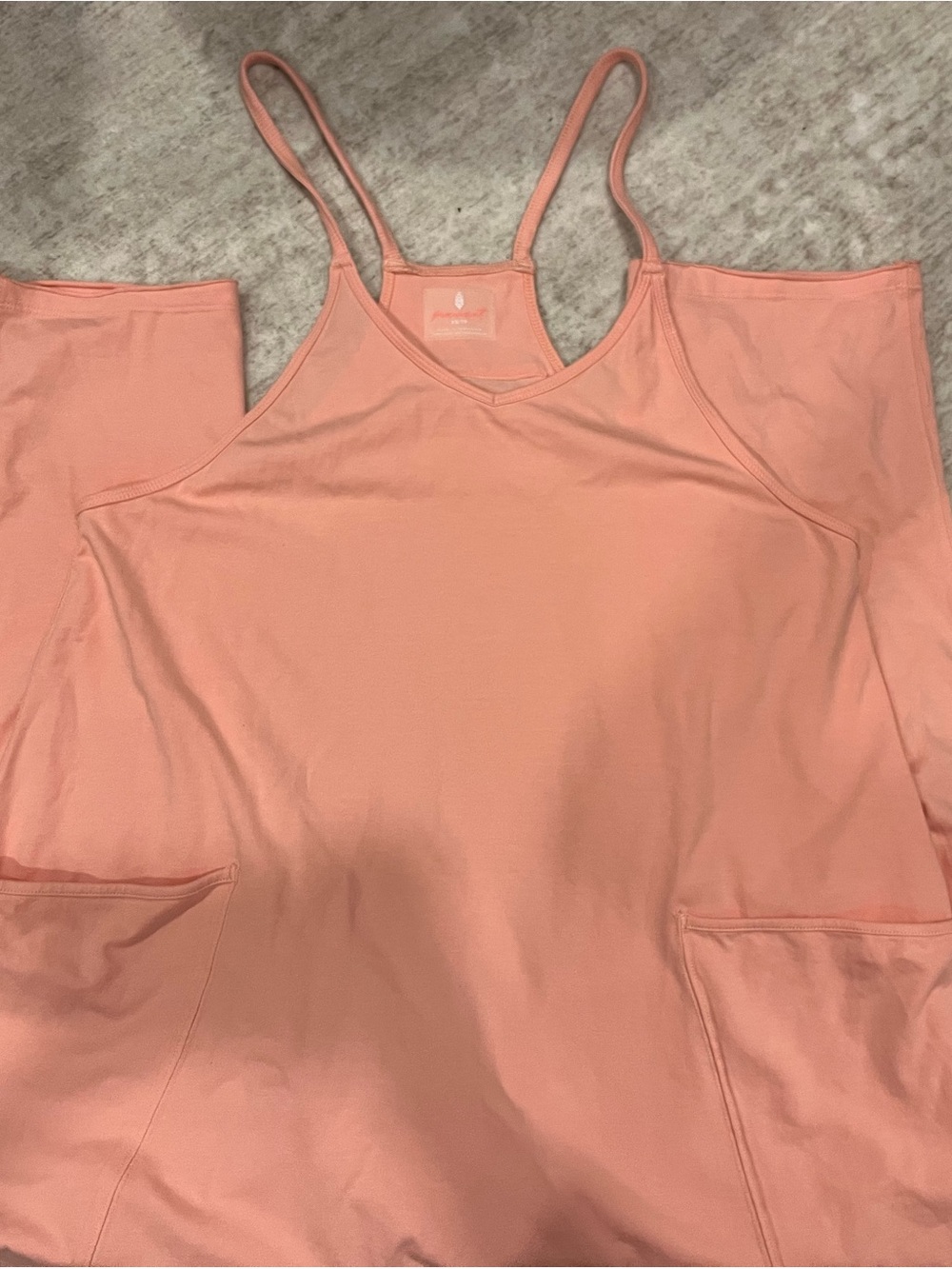 Free People Peach Spaghetti-Strap Jumpsuit